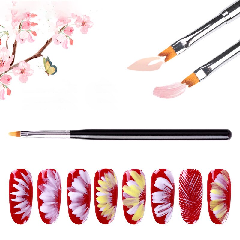 Lápiz de pétalos para uñas, herramientas de manicura de pluma, pincel pintado para decoración de uñas, apto para todas las pieles, 6 formas a elegir, 1 unidad