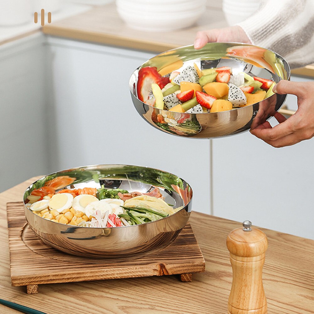 Roestvrij Staal Salade Kommen Soep Rijst Noodle Ramen Kom Keuken Servies Voedsel Container