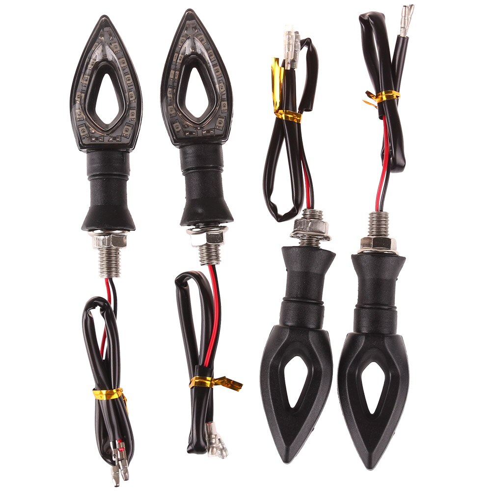 4pcs Black Prismatic Motorcycle Turn Signal Light Motorcycle LED Headlight Anti-Rust Scooter LED Scooters Spotlight Working Lamp