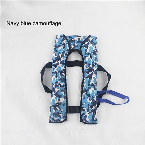 Swiming Life Vest-chaleco salvavidas de pesca, 5 segundos, automático, inflable, de rescate, 15kg, kayak de flotabilidad, mujer/hombre: NAVY BLUE CAMOUFLAGE