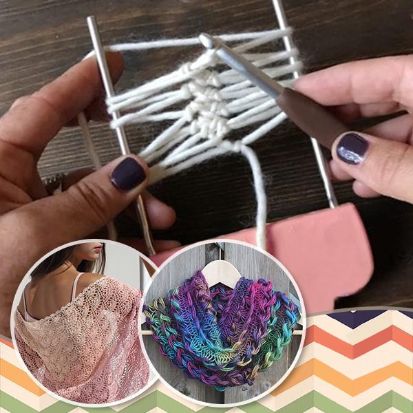 Enkel mini halsduk stickmaskin diy scarf spets väva enhet handverktyg