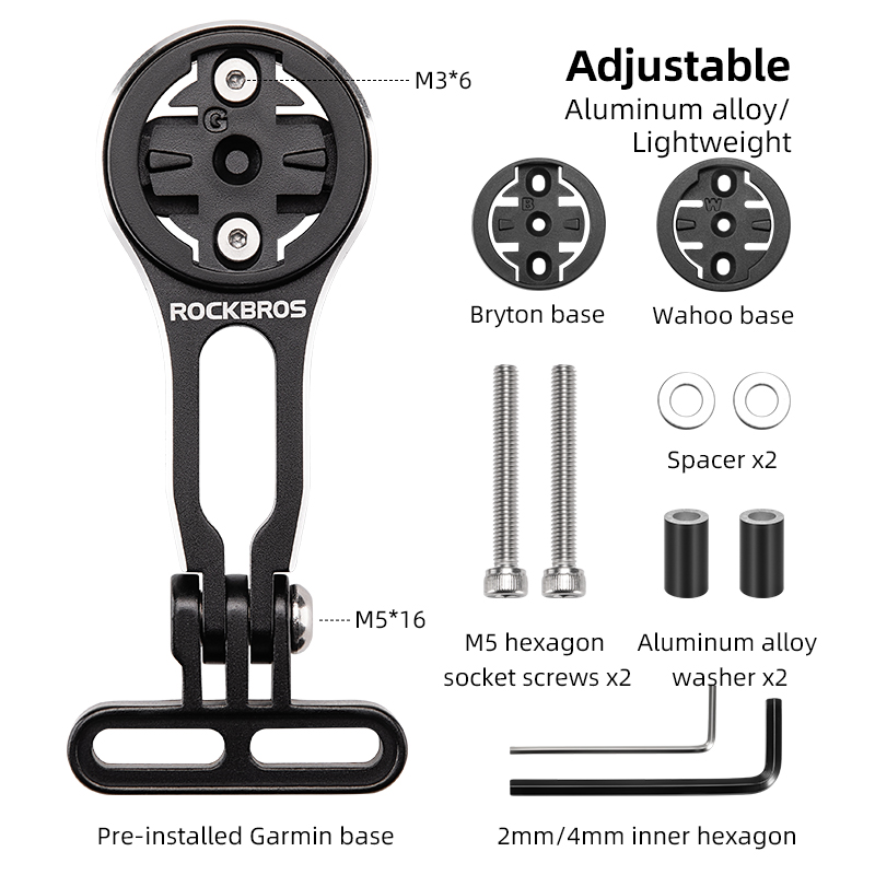 ROCKBROS Fahrradhalterung Frontlicht Lampenfassung Aluminiumlegierung Verlängerungshalter für Fahrradcomputer Wahoo Bryton Garmin Halterung: Gelb