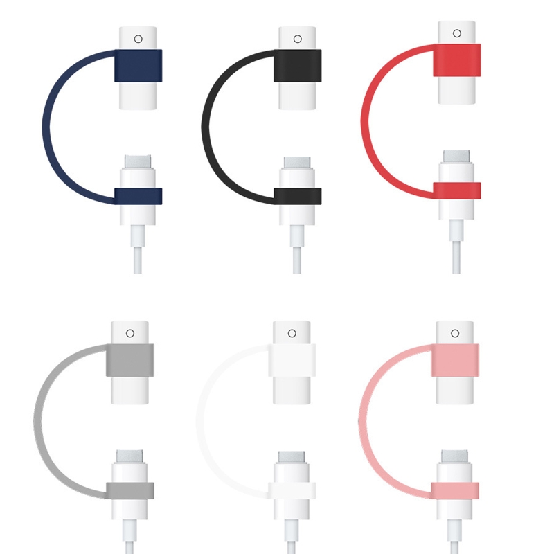 Silicone Thin Comfortable Pen Cover for USB-C, Micro USB, Pencil Tablet Touch Pen Charging Cable Adapter Tether Sleeve F19E