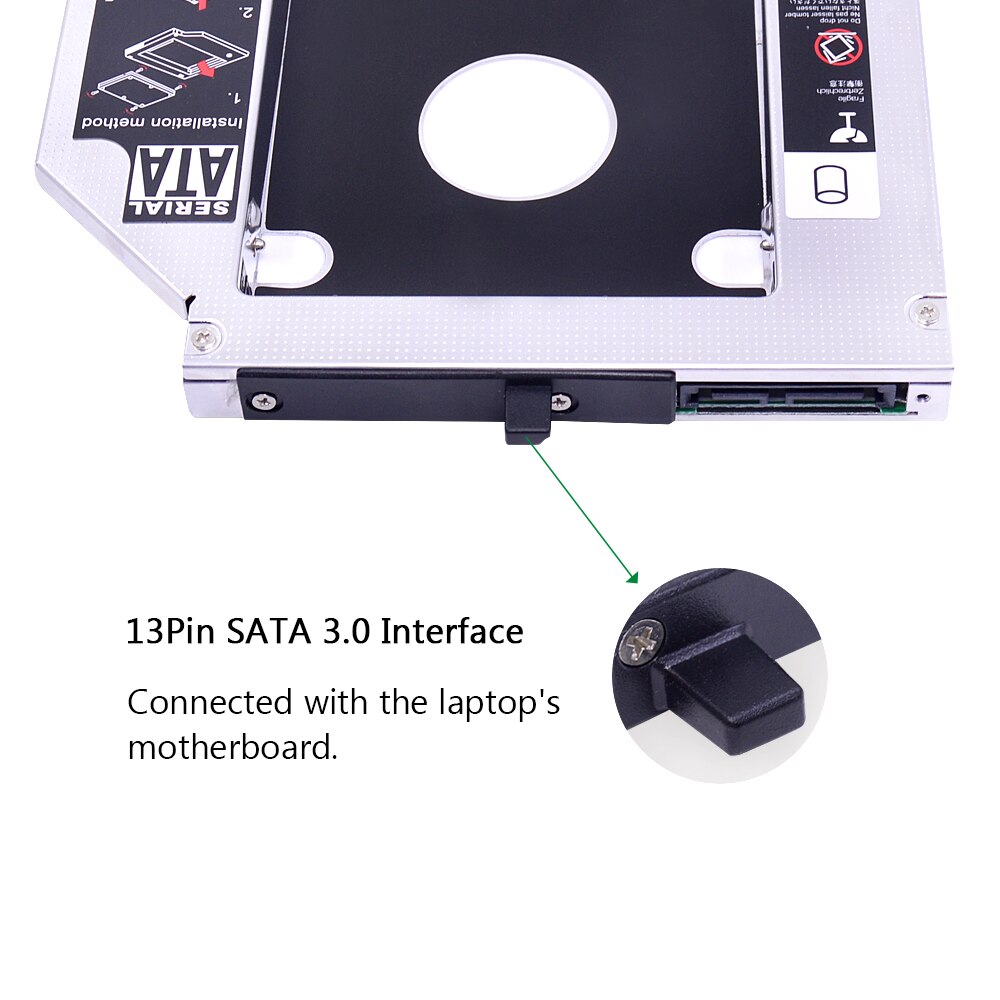 CHIPAL-carcasa de aluminio SATA III 2nd HDD Caddy de 12,7mm para SSD de 2,5 pulgadas, carcasa de HDD para Lenovo ThinkPad T420, T430, T510, T520, T530