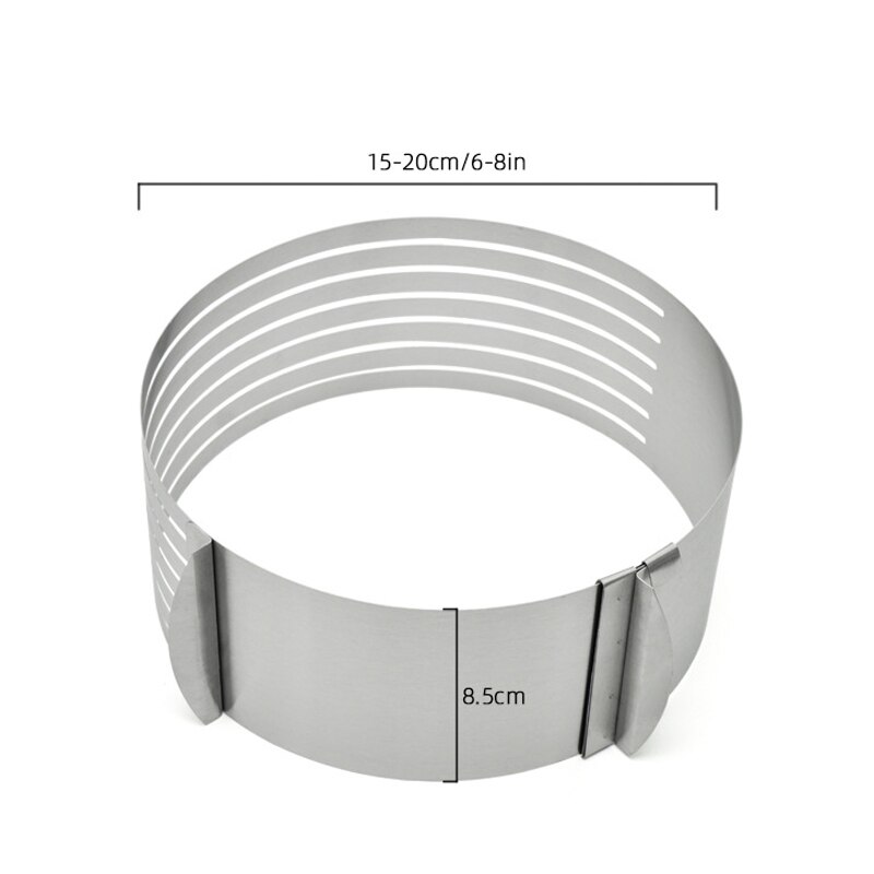 Layer Cake Cutter Slicer Stainless Steel Adjustable Retractable Round Bread Cake Ring Slicer Baking Mold DTT88: 6-8in