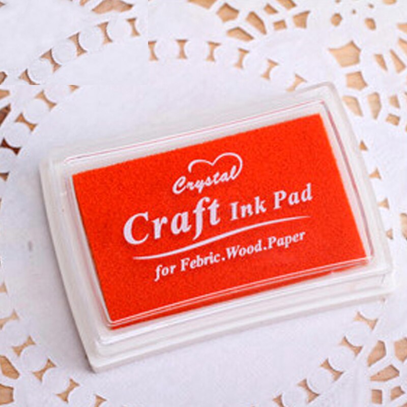 15 kleuren inktkussen rubber stempels stof hout papier scrapbooking inktkussen handgemaakt doe-het-zelf knutselen inktkussen op oliebasis vingerverf bruiloft: Oranje