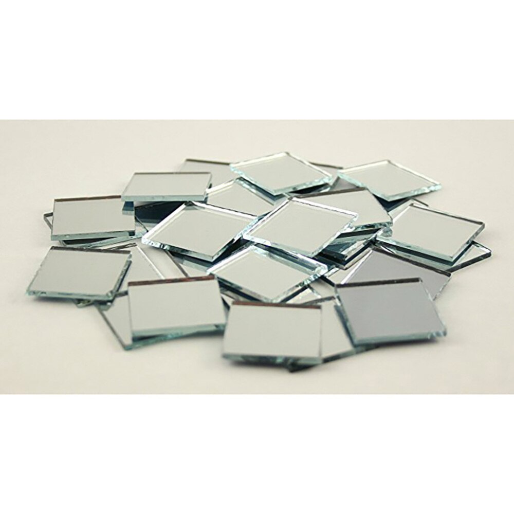 200pcs Small Square Glass Crafts Real Glass Mirror Mosaic Tiles 1x1cm: picture  2