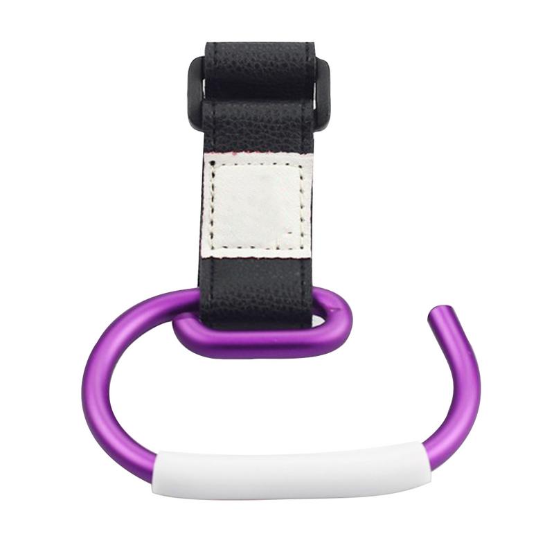 Ganchos de cochecito para bebé, percha para cochecito, mosquetón, Clip de la bolsa de compras, gancho giratorio con correa y gancho, 7 colores