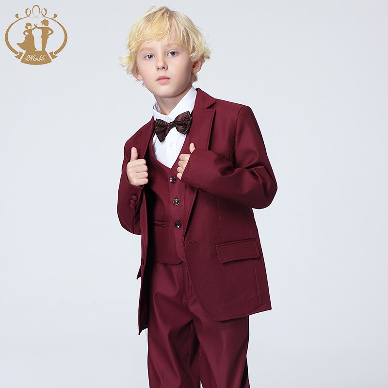 Traje Formal para niño, traje para de boda, traje de rendimiento para niño, Blazer, chaleco, pantalones, conjunto para niño, ropa al por mayor