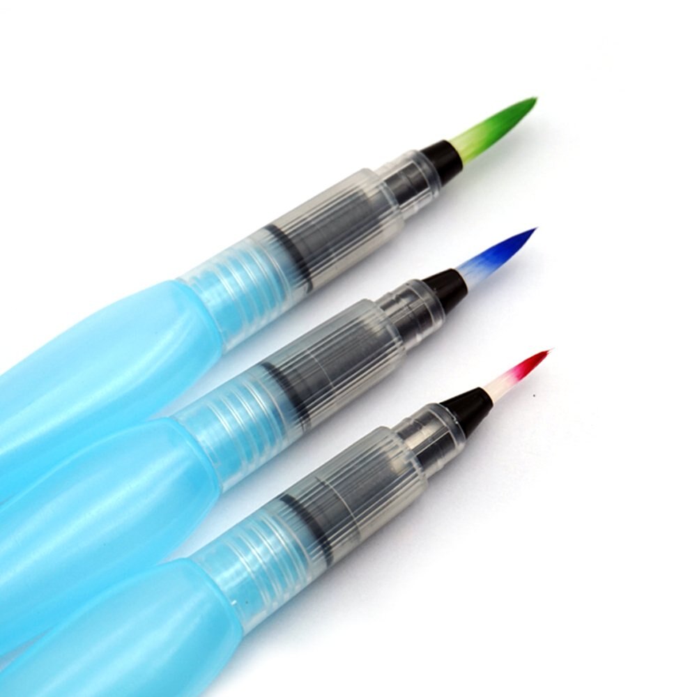 Water Brush Pen Set Hervulbare Lekvrij voor Aquarel & Belettering 3 Maten Punt Tip Borstel Pennen zijn Beschikbaar