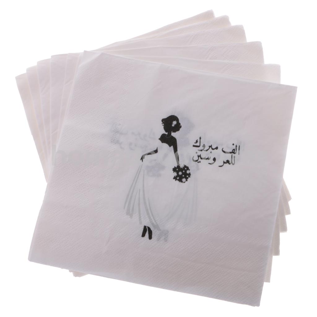 20 stuks wegwerpbruid arabische bruiloft bruidspapieren servetten bruidsdouche servetten feest servies 33 cm
