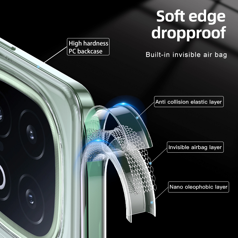 funda dla Vivo iQOO 13 etui kryształ jasne twardy PC Odporna na wstrząsy ochrona aparatu Przezroczysta osłona dla iQOO 13” tekstowa