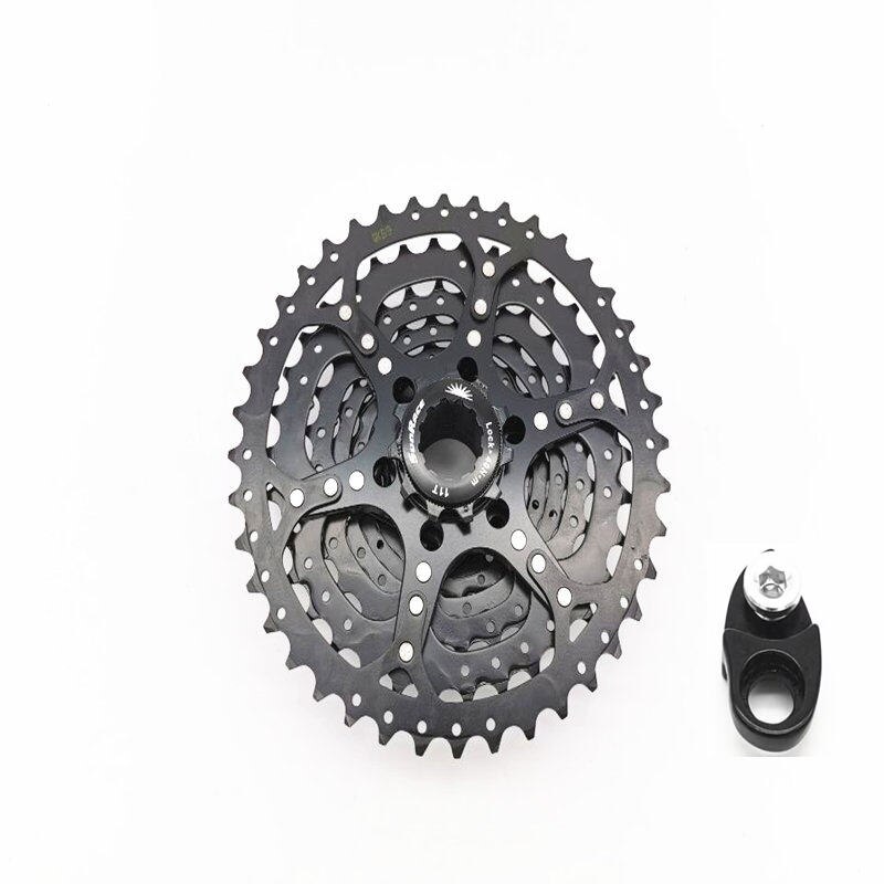 Sunrace csm 990 9 speed wide ratio bike cassette 11-40t mtb bicyclefreewheel mountain bike accessories: Sort forlængerkrog