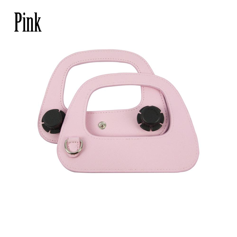 Tanqu Colorful D Buckle Ring Oblong Faux PU Leather Handle for Obag 50 Bag Handle for O Bag 50 Handbag Accessory: pink
