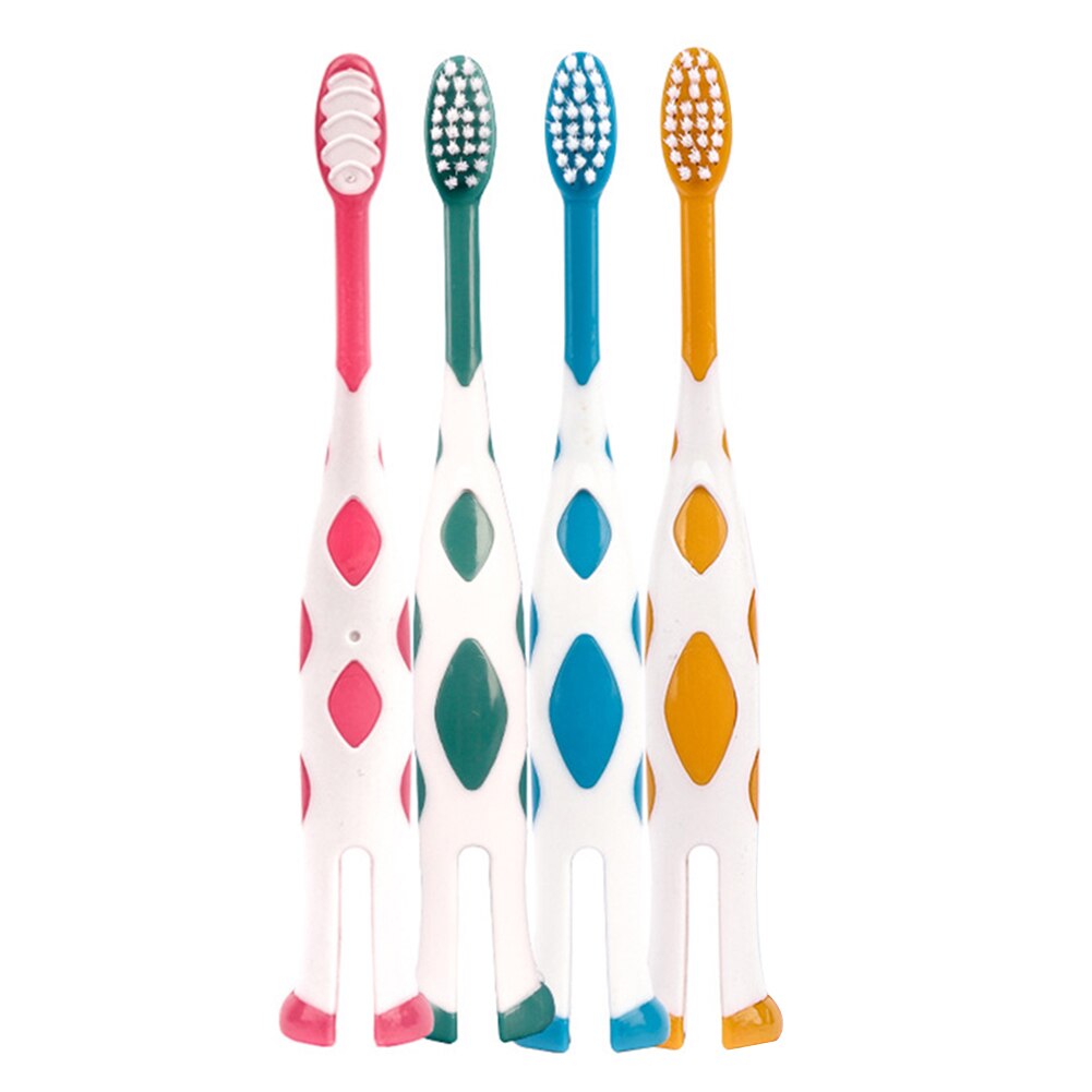 Escova de dentes densa conveniente das cerdas 4 pces multi-funcional prático durável ultra macio para a limpeza revestida da língua