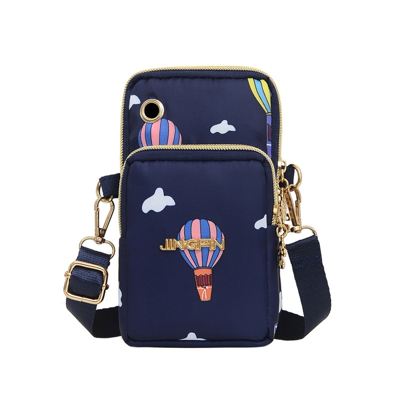 Sac à bandoulière simple pour femmes, sacoche pour téléphone portable, coréenne, sport, bras, loisirs, pochette croisée,: dark blue1