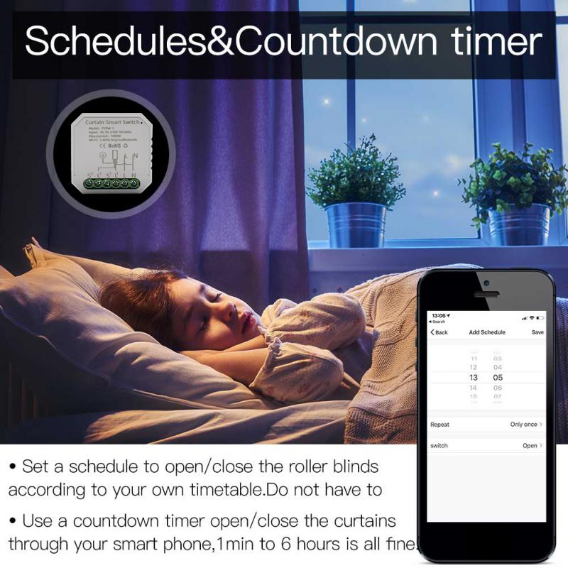 Tuya Smart Wifi Curtain Module Blind Switch For Roller Shutter Electric Motor Timer Voice Control Works With Alexa Google Home