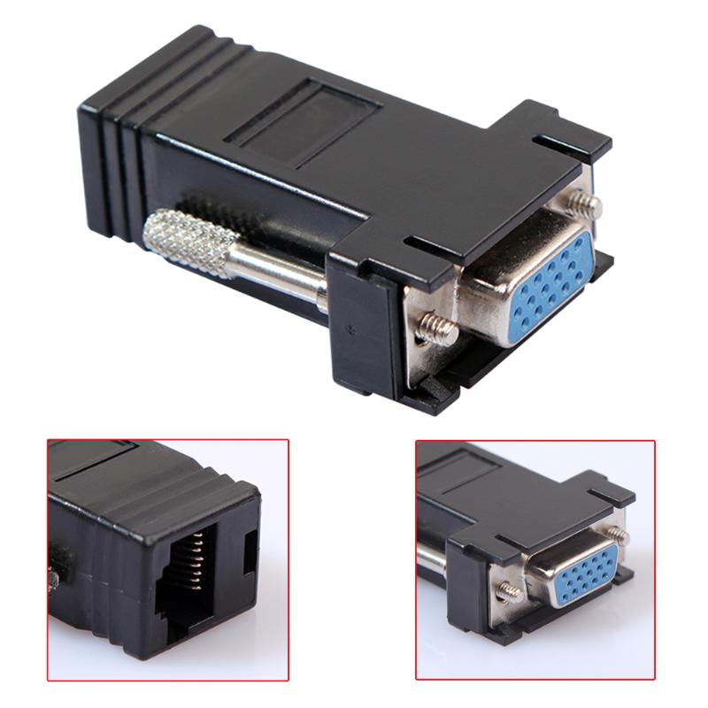 VGA Extender Connector Plug Female/Male to Lan Cat5 Cat5e/6 RJ45 Ethernet Female Adapter Converter Connector Plugs for Computer