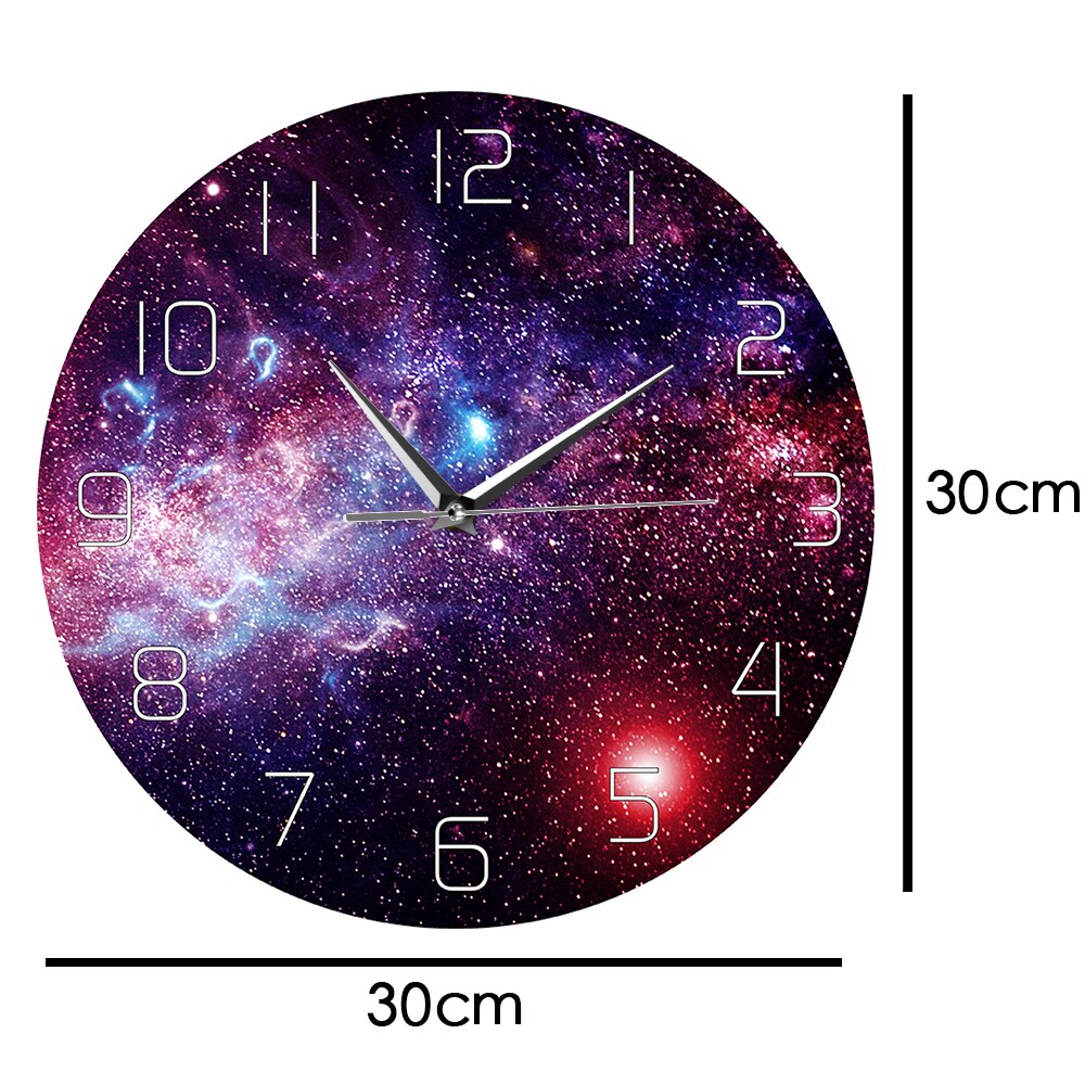 Kosmisk rumtrykt akrylvægur galakse meteorologisk skyobservation stille bevægelse moderne ikonisk tidsur