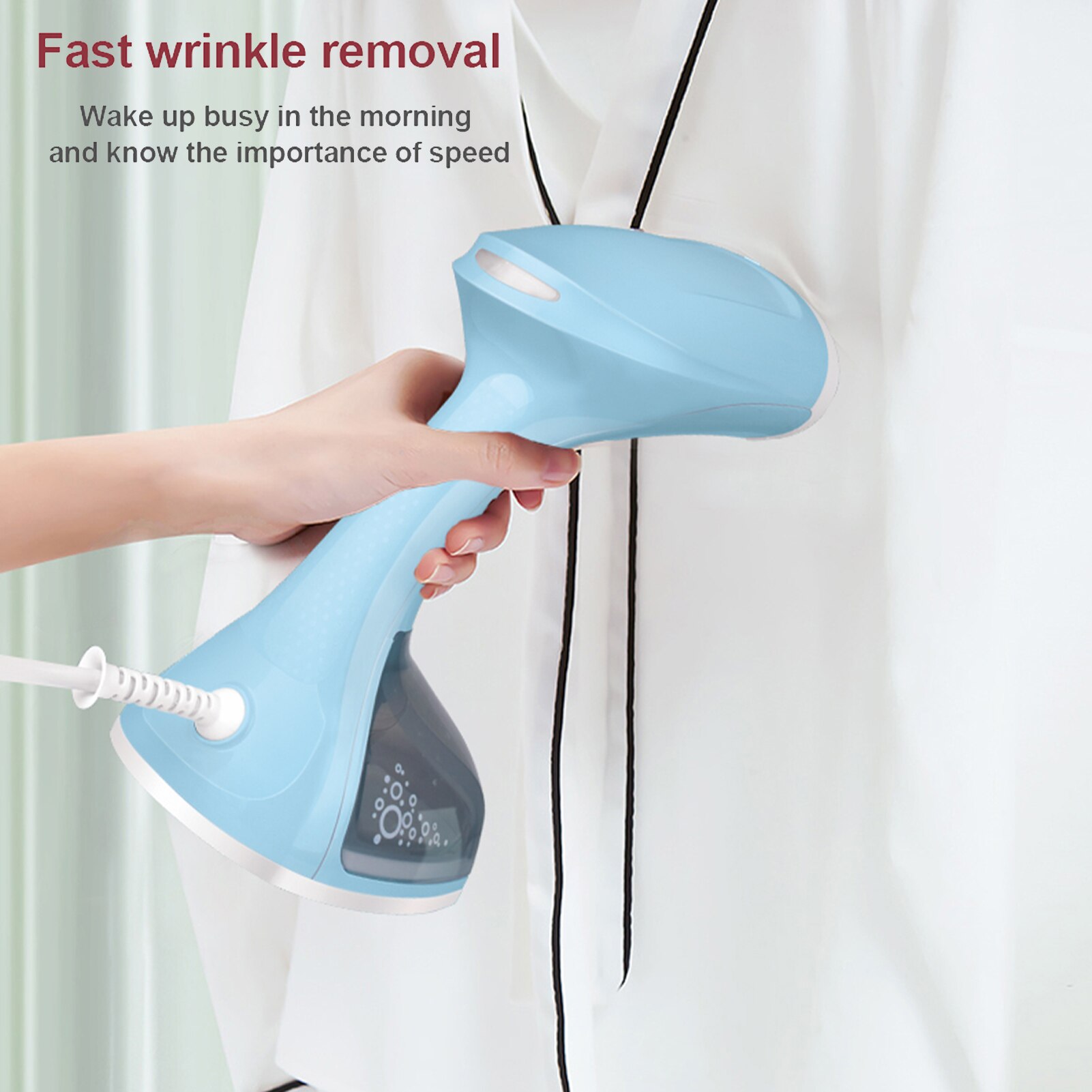 Garment Steamer Portable Handheld Fabric Steamer Wrinkle Remover 1500 Watts 220ml Capacity Water Tank Stainless Steel Nozzle