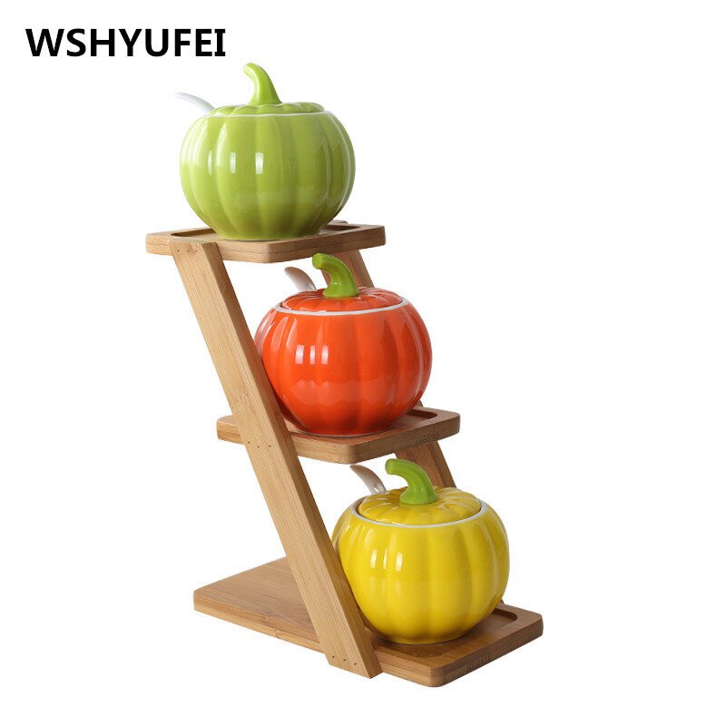 Ceramics pepper pattern seasoning box tank salt can cute vegetables Exterior oil tank kitchen utensils seasoning bottle