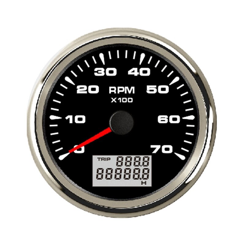 85mm Boat Tachometer Sensor with LCD Hourmeter 6000 RPM for Diesel Gasoline Engine Marine Car Tacho Meter 7 Color Backlight: 7K-BS