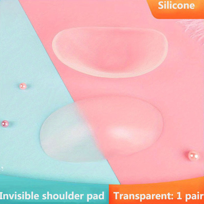 1 paar onzichtbare afneembare ademende siliconen schoudervulling voor dames schouderversterker herbruikbare zelfklevende kleding: Donkergroen