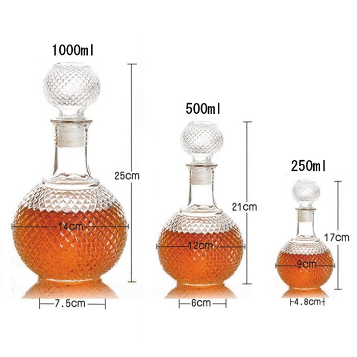 1PC 250ml 500ml 850ml Glass Whiskey Liquor Wine Drinks Decanter Crystal Bottle Wine Carafe Bottle Mug JR 1082