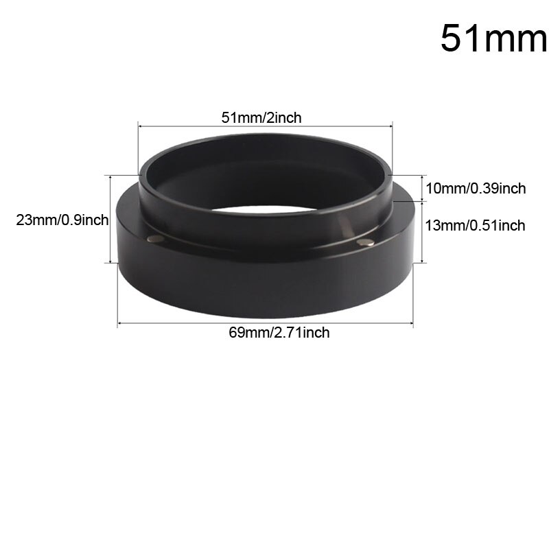 1/2/Schoon Cup Filterhouder 304 Roestvrij Staal Drukloze Koffie Filter 51Mm/58Mm Mand: Black Ring 51mm