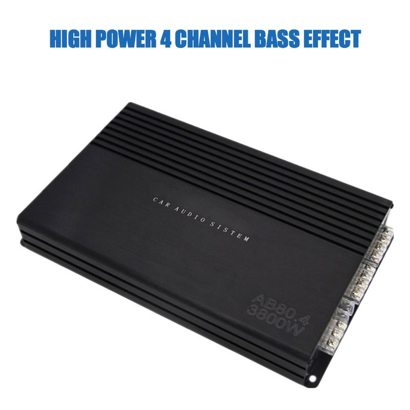 Stable Class D Monoblock Car Amplifier With Remote Subwoofer Control Bass Car Four Channel High Power Audio