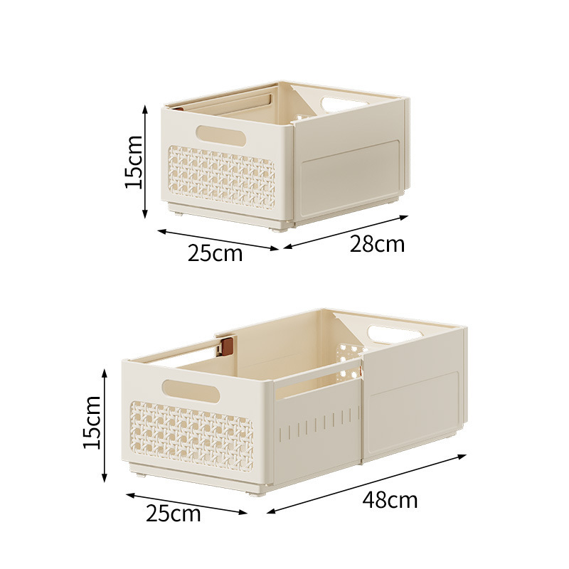 Clothes Storage Box Expandable Wardrobe Clothes Organiser Layered Plastic Assembled Storage Organizer Underwear Boxes: Red
