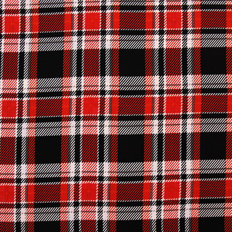 Plaid printed chiffon fabric DIY women's dress fabric: 02