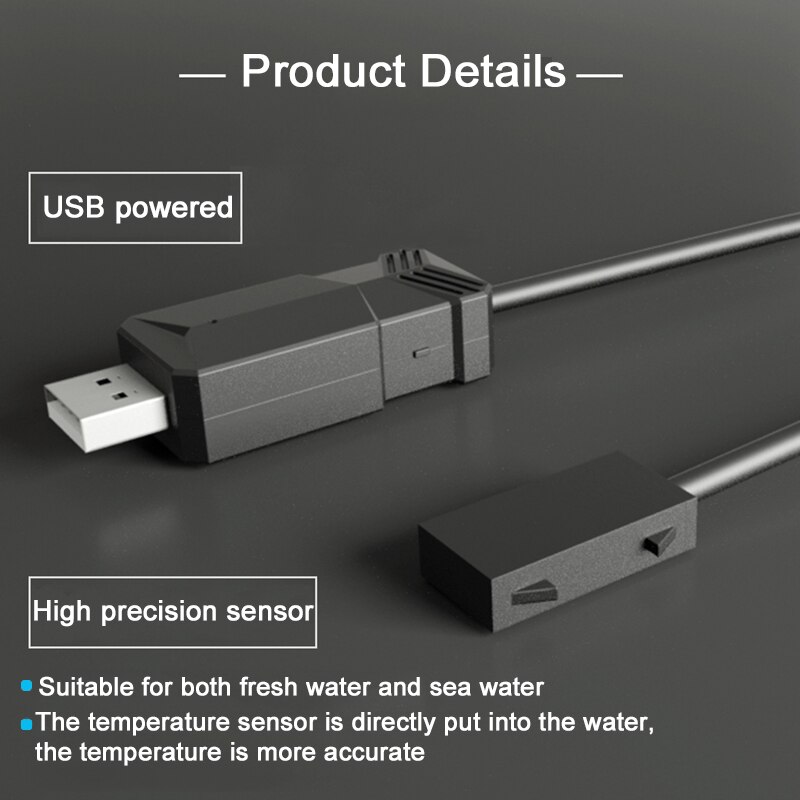 Aquarium Smart Wifi Submersible Thermometer Water Temperature Meter Digital Controller Sensor Alarm Fish Tank Accessories