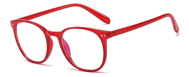 Anti Blue Light Eyewear Frame For Women Optical Round Transparent Glasses Game Points Myopia Nerd Glasses Frame Clear: C4 red clear