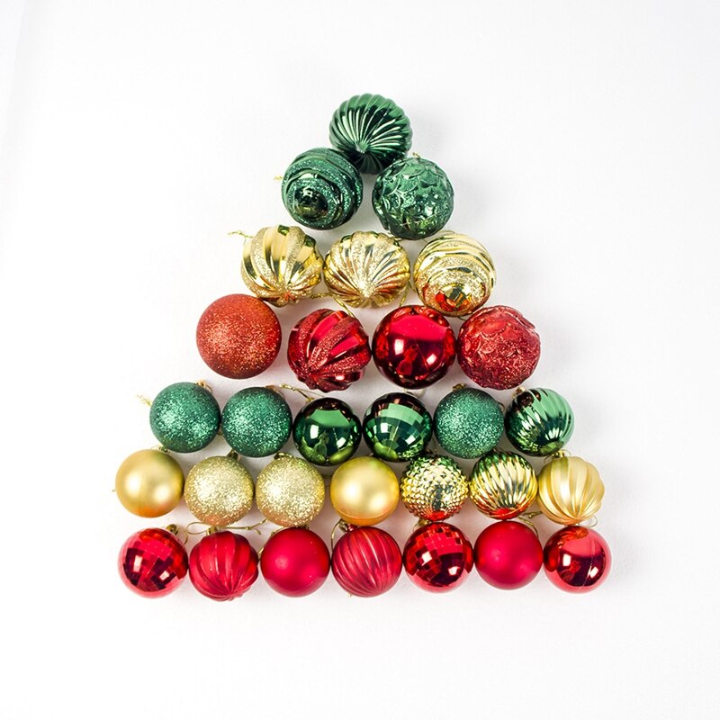 30 stuks kerstboombalhangers, decoratiebal, kerstbal, hangende bal, ornament, decoraties voor thuis, kerstdecoratie