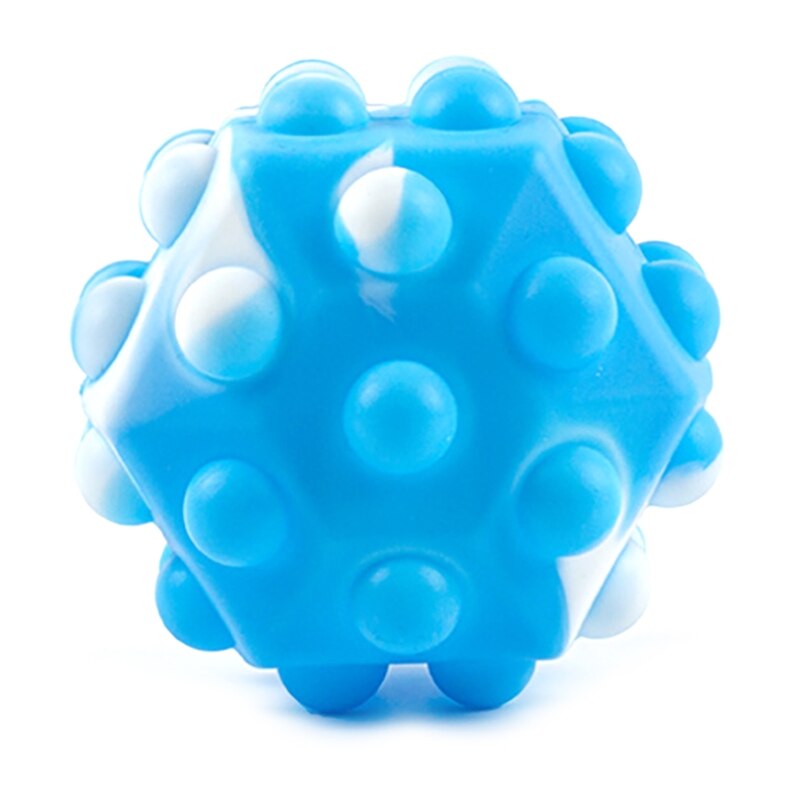 Pop Ball Fidget Toy 3D Fidget Ball Push Bubble Help People Relieve Stress Interactive Sensory Toy Non-toxic Harmless: White blue