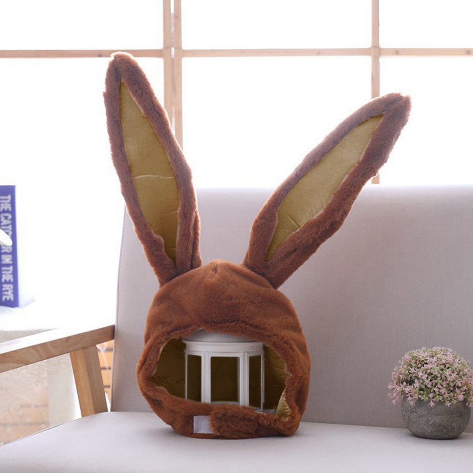 Bunny Ears Hat Bunny Hood Hat with Earflaps Party Cosplay Women Girls Long Cap Plush Rabbit Ears Hat Reversible Octopus toys
