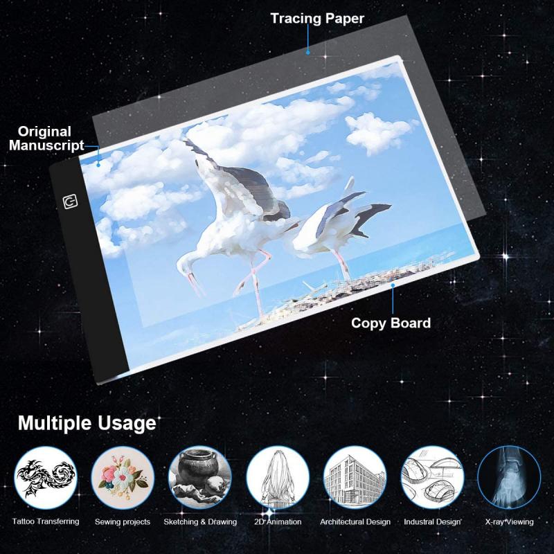 LED Mini Drawing board Sketch board Acrylic Coloring Doodle & Magic Pen Drawing Toys A4 Paper 35.5*23.5*0.4CM HWC