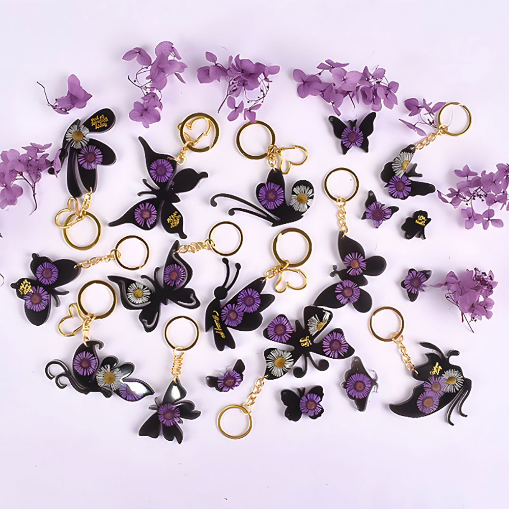 Voor Plezier Epoxyhars Siliconen Mal Forsleutelhanger Hanger Vlinder Ketting En Oorbellen Diy Ambachten Sieraden Ornamenten Maken Ambachten