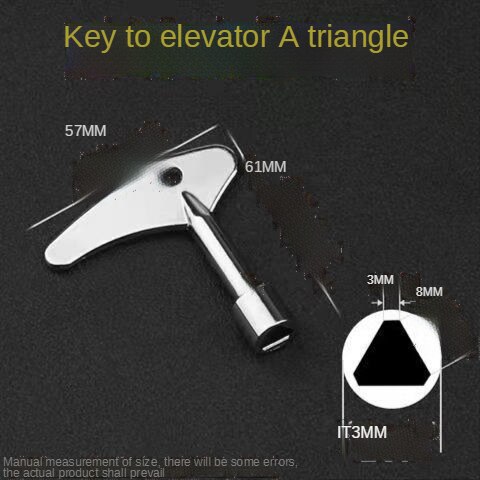 Multi-Function Triangle Lock Key Elevator Key Triangle Opposite Four Corners Square Round Hole Train Door Electric Box Valve: Silver