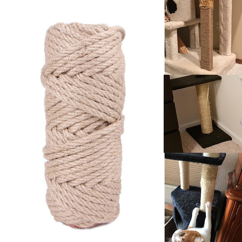 Cuerda Sisal Natural hazlo-tú-mismo, espirales rascador para gato, cubierta de jardín, mascotas, armazón de escalada para gatos, cuerda de cáñamo para rascar mascotas