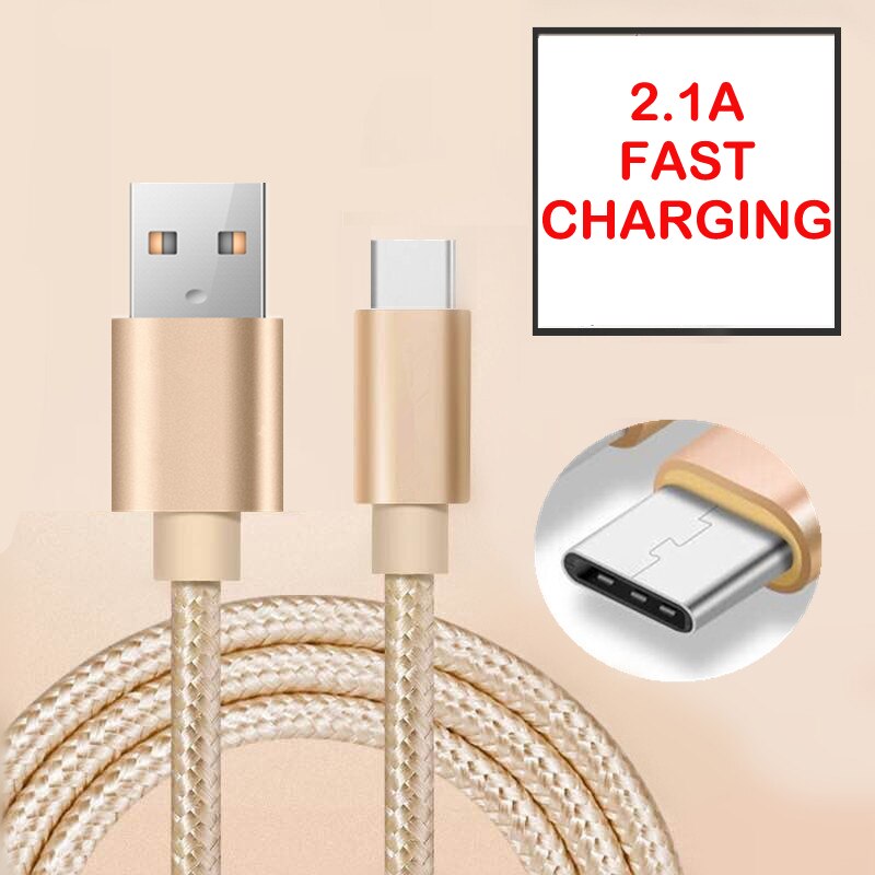 GuSuo Nylon Braided Type-C USB3.1 Data Cable Micro USB Cable for Fast Charging Data Sync Extended Wire 1 Meter 3 Colors
