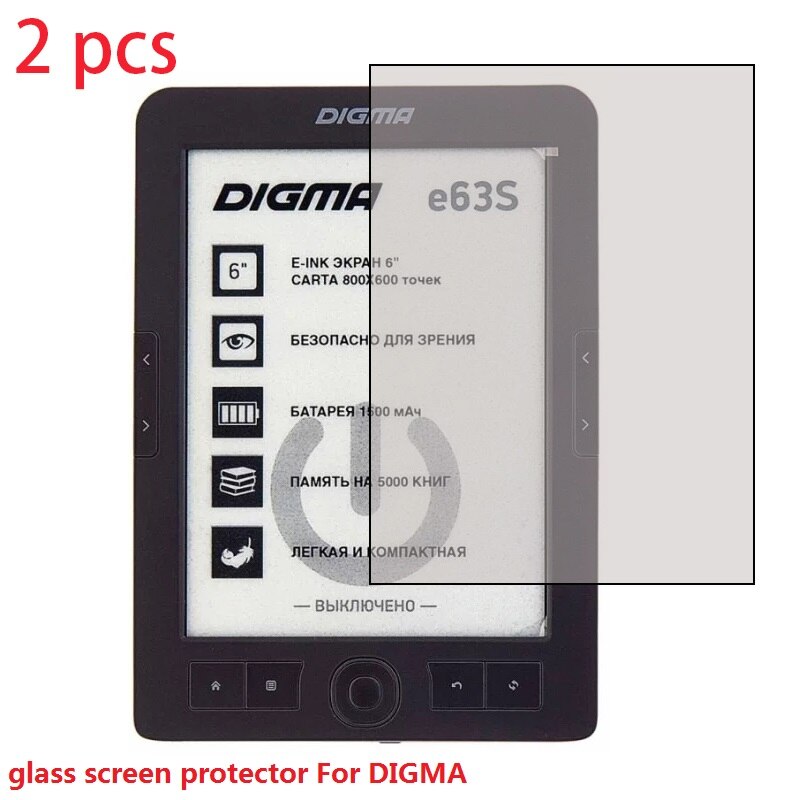 2 stk 6 tommer glasskærmbeskytter til digma  e63s e63w r63w r63s e61m s683g e654 r61m r68b r656 e60c e68b e6dg e656 e633 r654