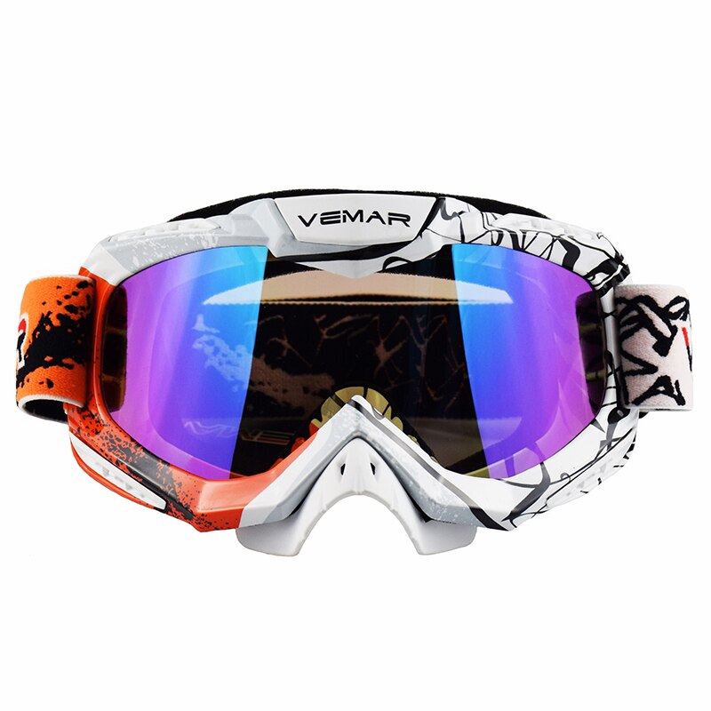 Vemar motocross briller atv mtb offroad hjelm briller snowboard ski sport gafas utendørs langrenn vindtette ridebriller: Modell 1- oransje