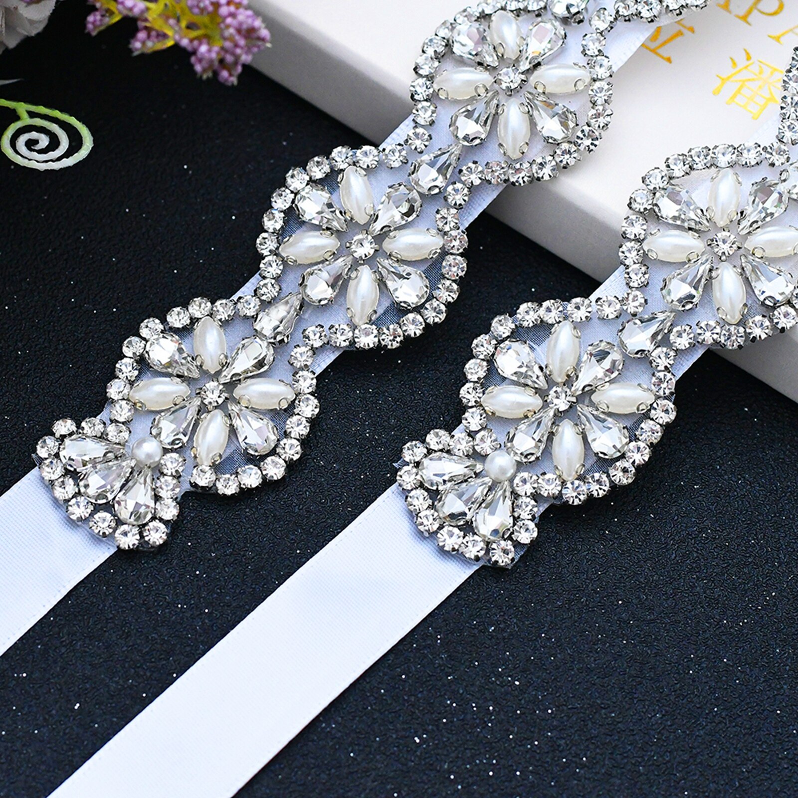 S161-S Luxe Bruid Jurk Riemen Met Strass Bruids Bruiloft Accessoires Riem Voor Vrouwen Trouwjurk Parel Riem Formele Riemen