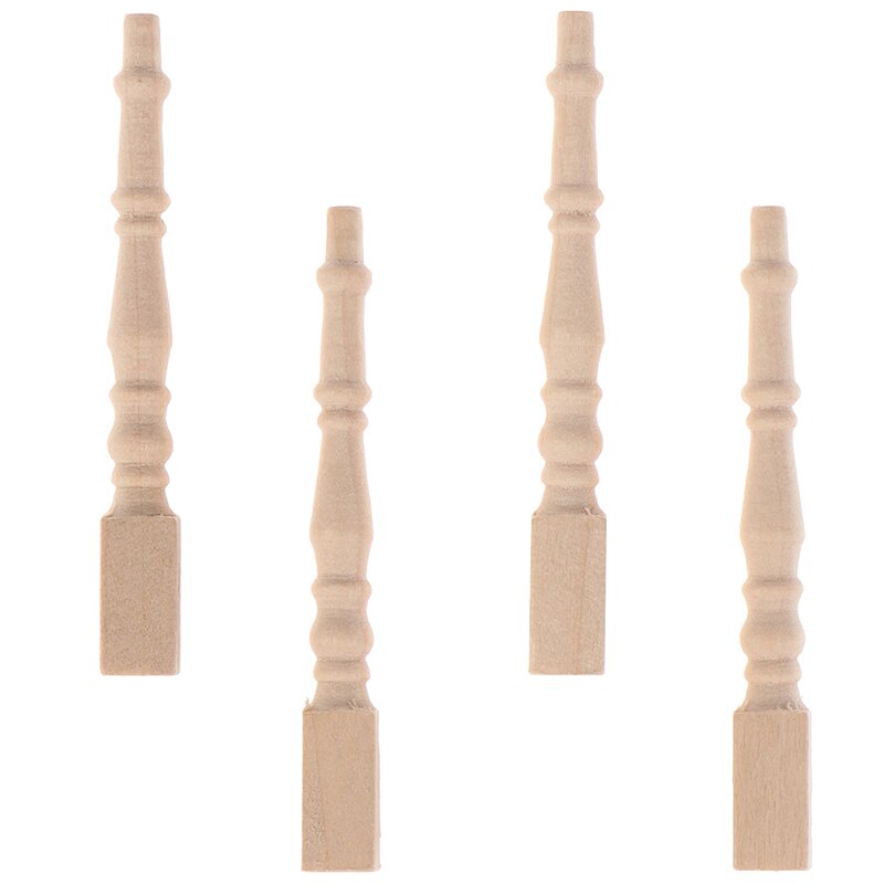 4Pcs Brain Game Kids Toys Dollhouse Miniature DIY Wooden 1:12 Furniture Leg Chair Table