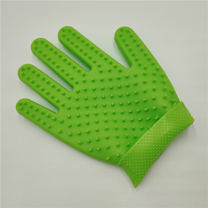1 unidad de guantes de silicona para mascotas de doble cara guantes de limpieza de baño para perros masaje peine de pelo para belleza cepillo para quitar el pelo guante de cepillo de baño