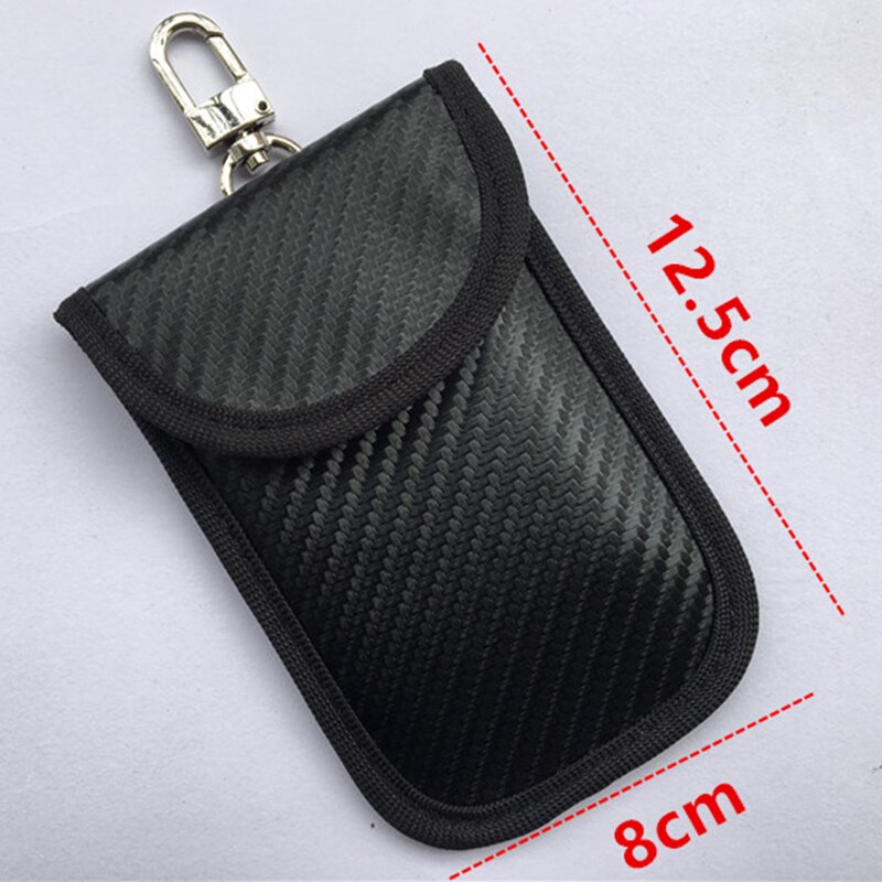 Black RFID Signal Blocking Anti Theft Pouch Key Case For Keyless Entry Car Acc