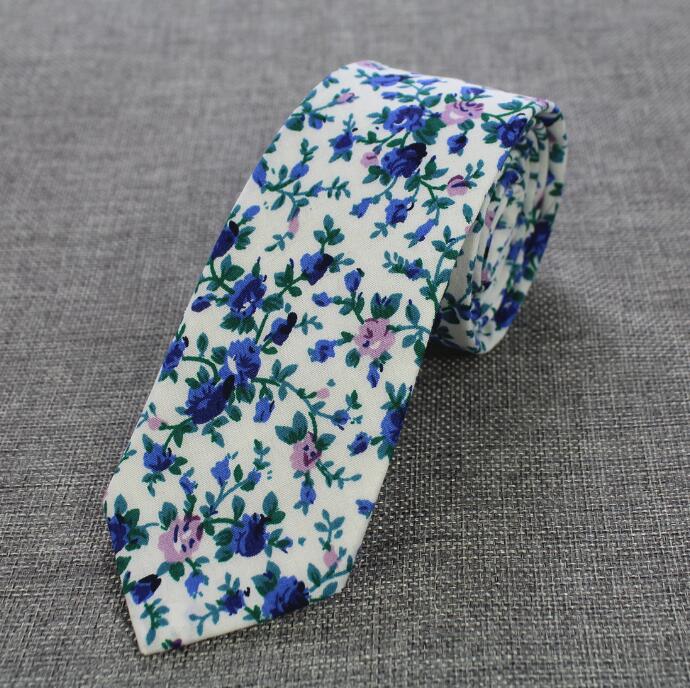 Rbott Retro Floral corbatas Paisley corbata 6cm corbatas de algodón para hombres Casual corbatas delgadas corbatas para bodas traje de: 17