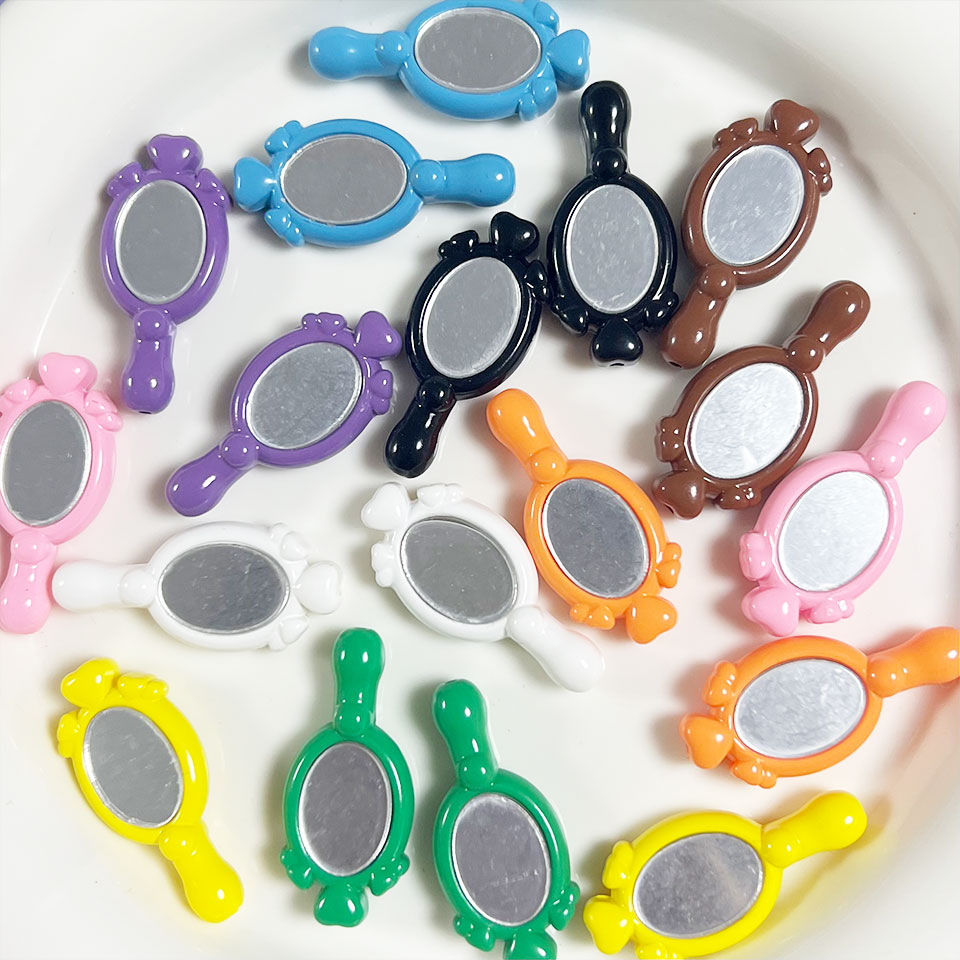 Espejo de belleza mágico de mano, cuentas Kawaii para fabricación de joyería, manualidades, decoración, collar, cadena de teléfono, accesorios de bolígrafo con cuentas